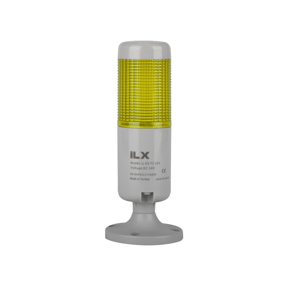 Sarı 1 Katlı Işıklı Kolon - Ø50 T5 İkaz Lambası | İLX