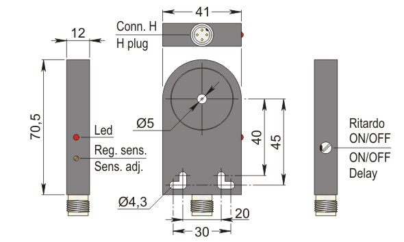 AECO SIA05-CE PNP NO+NC H R Inductive Sensor