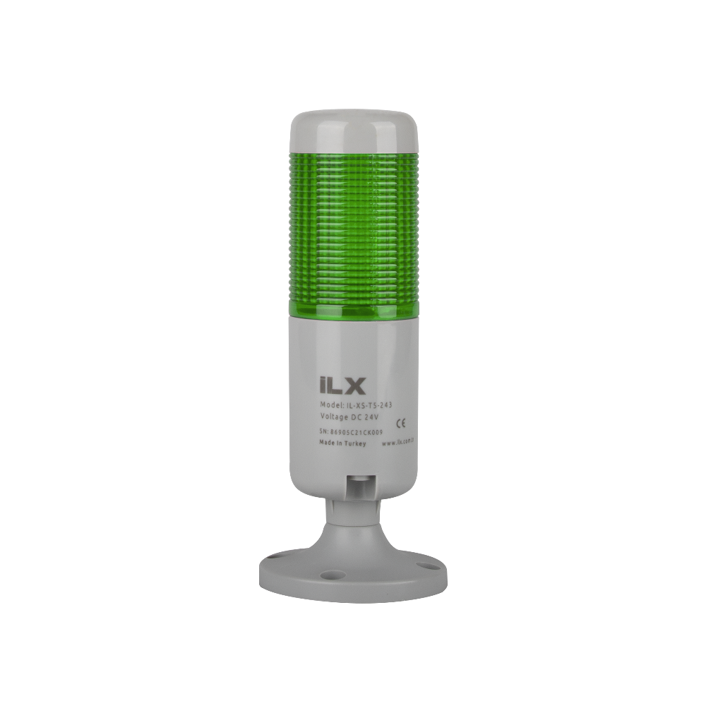 Yeşil 1 Katlı Işıklı Kolon - Ø50 T5 İkaz Lambası | İLX