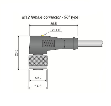 AECO Konnektör - MOD.14/4 M12 NPN/LED LC5 | İLX