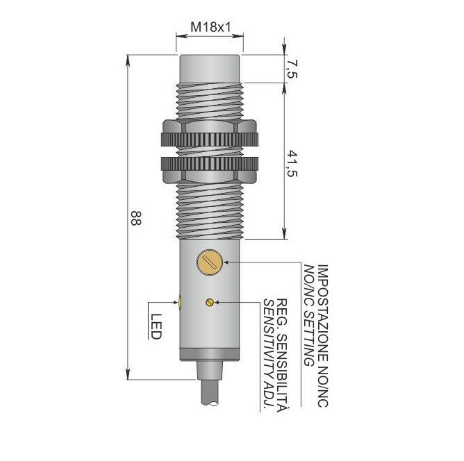 AECO SC18SP-AE10 NO/NC Capasitive Sensor