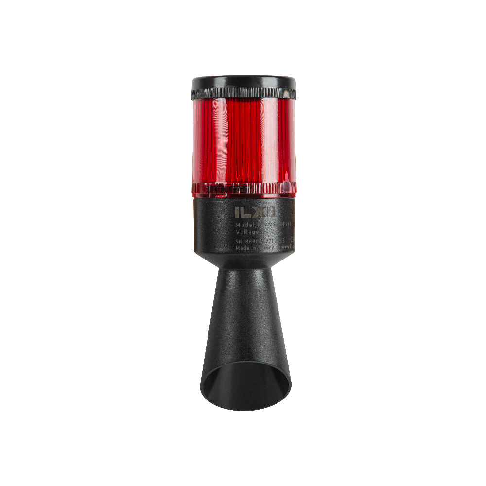 Kırmızı Multi Buzzer Borulu Korna - Ø70 B Serisi Tepe Lambası |  İLX