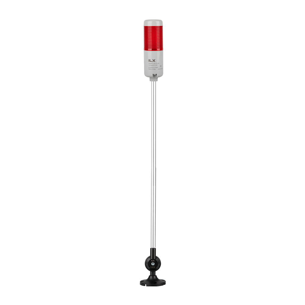 1 Katlı 50 cm KD Döner Montaj Işıklı Kolon - Ø50 T5 İkaz Lambası | İLX